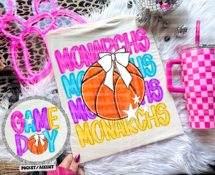 Bright Preppy Basketball DTF Print