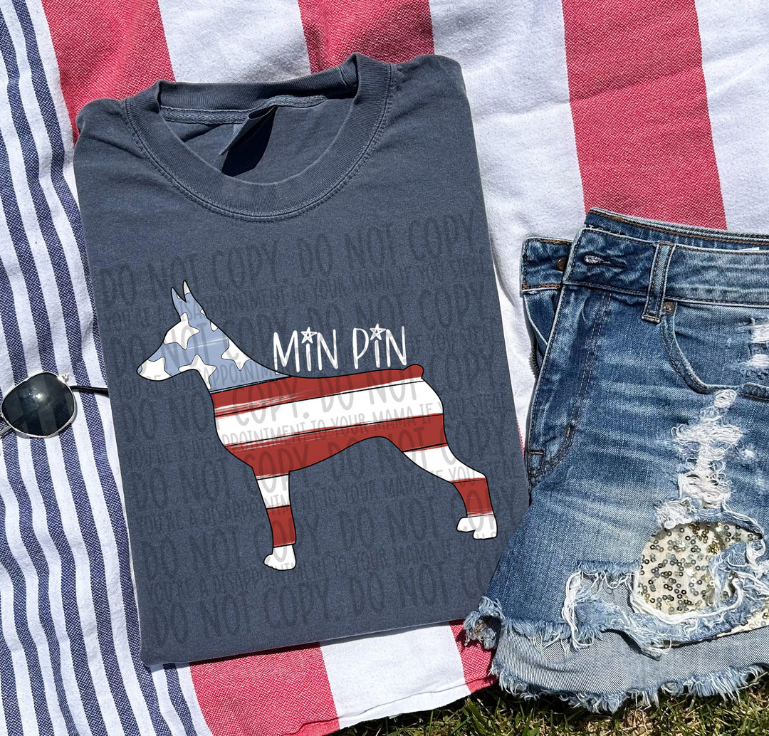 Patriotic Dog Designs White Text DTF Print