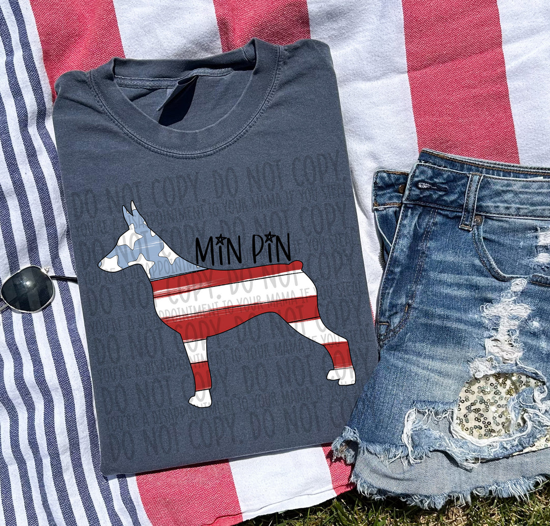 Patriotic Dog Designs Black Text DTF Print