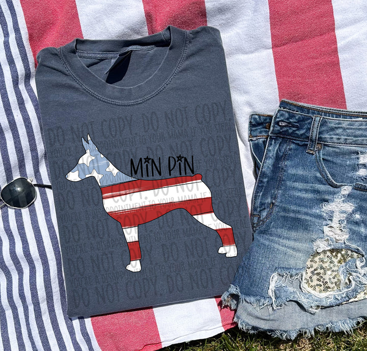 Patriotic Dog Designs Black Text DTF Print