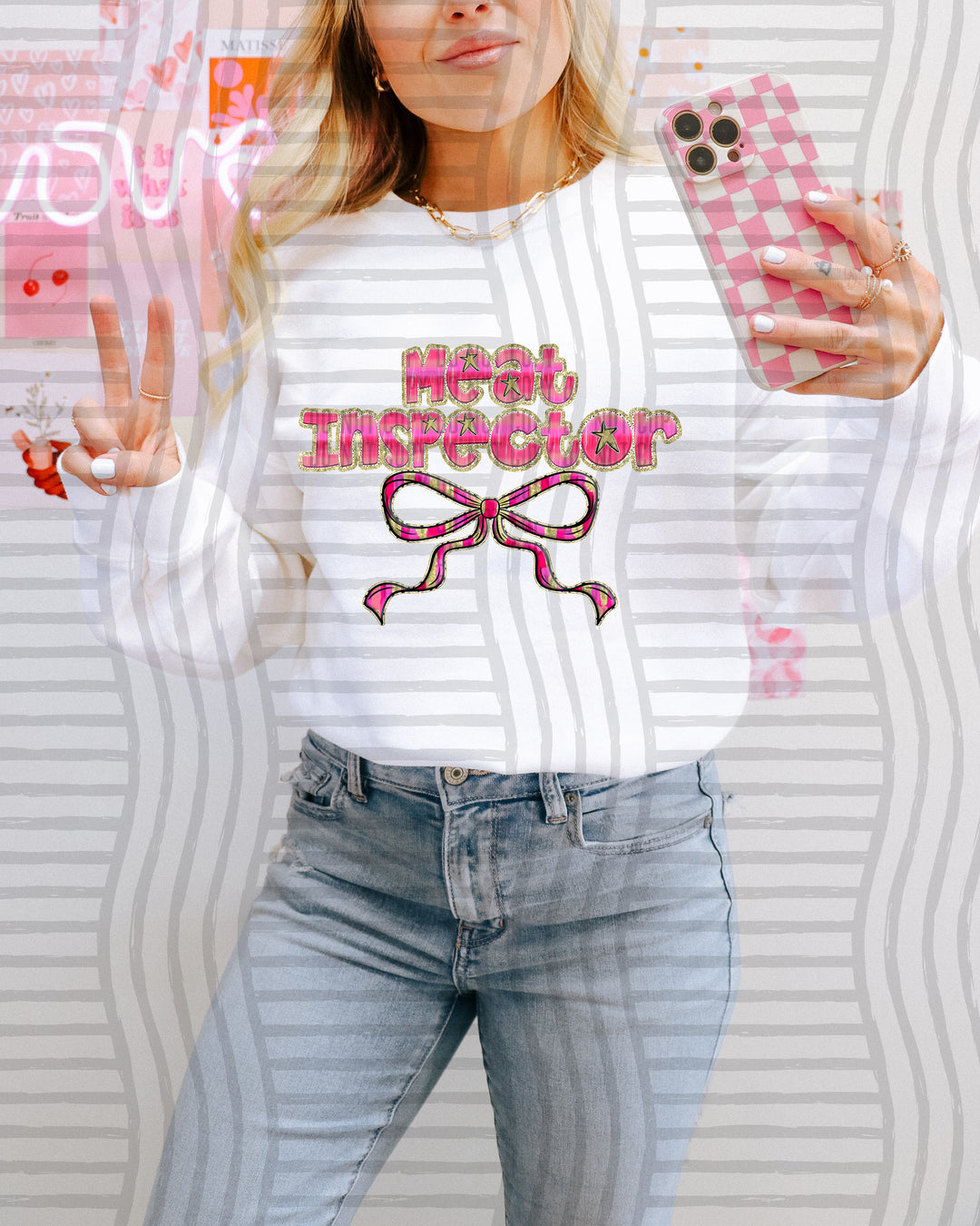 Pink Bow Occupations/Names DTF Print