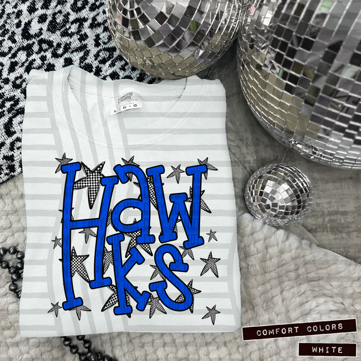 Blue Staggered DTF Print