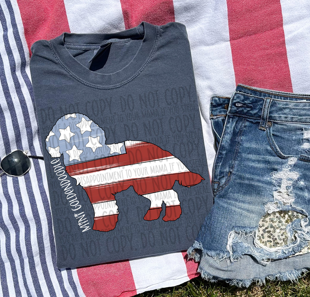 Patriotic Dog Designs White Text DTF Print