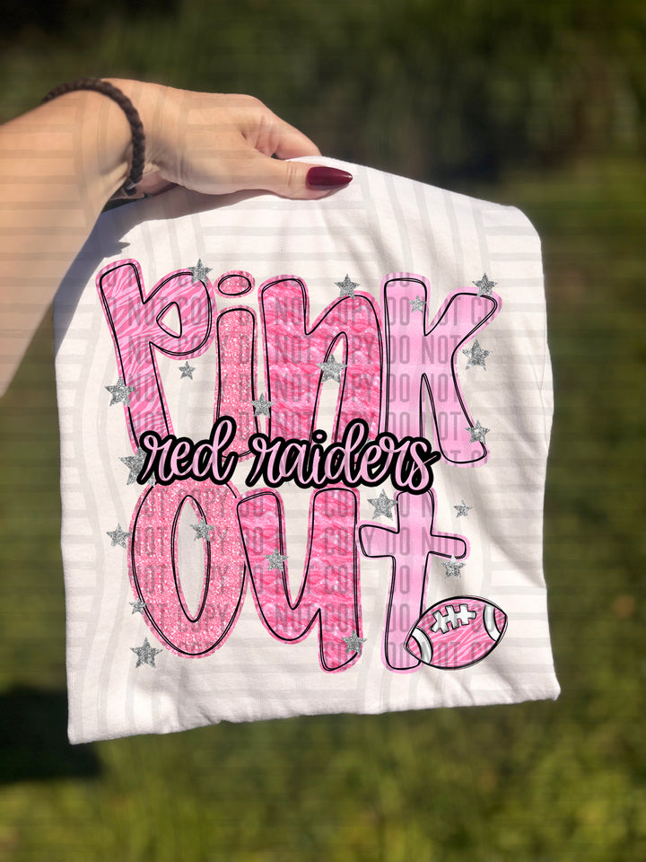 Pink Out Football DTF Print