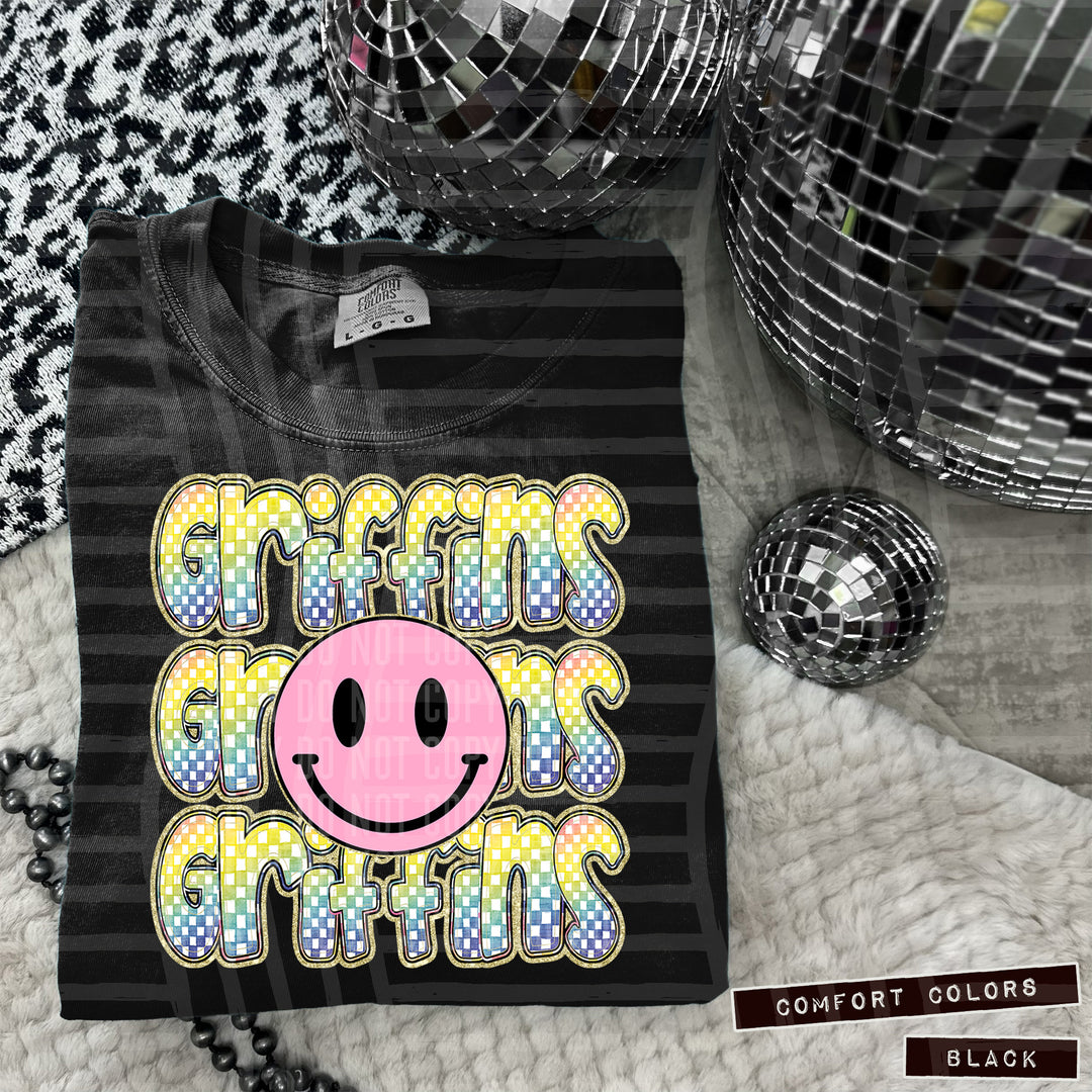 Pink Smiley Triple Stack DTF Print