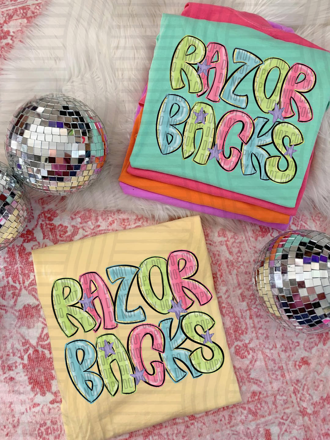 Glittery & Preppy Mascots DTF Print
