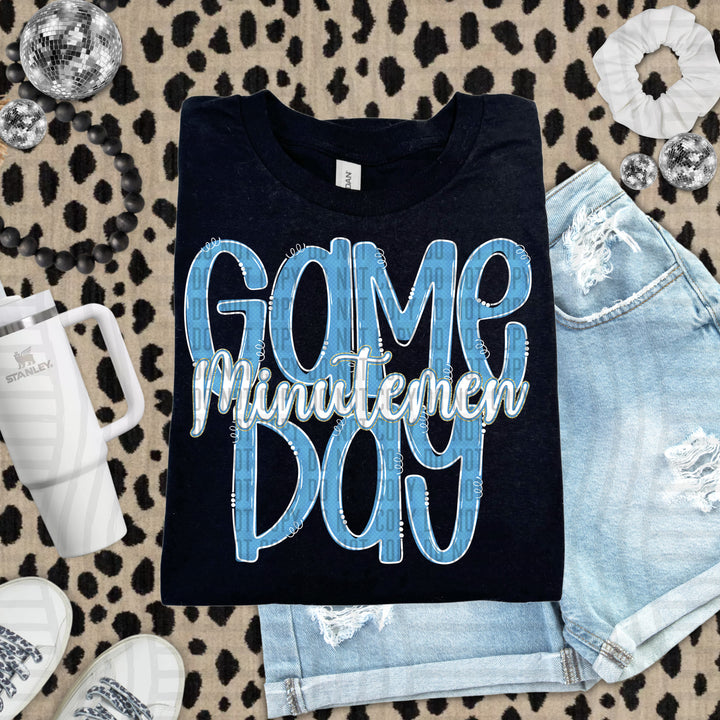 Doodle Gameday Light Blue DTF Print