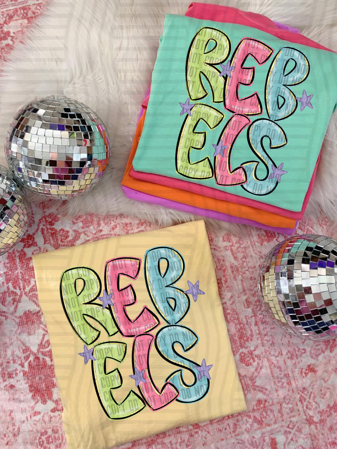 Glittery & Preppy Mascots DTF Print
