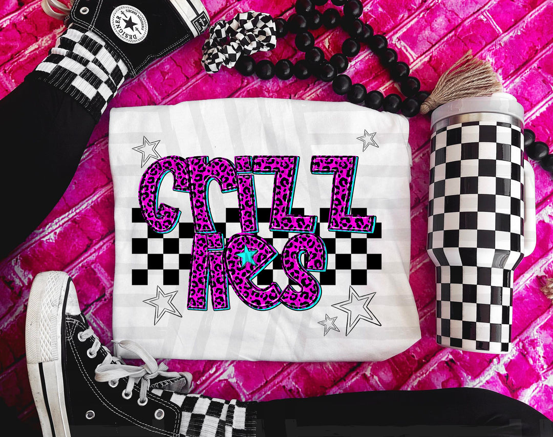 Pink Neon Leopard DTF Print
