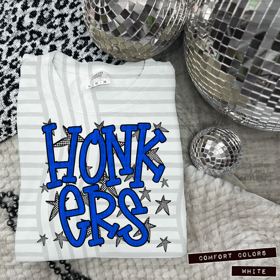 Blue Staggered DTF Print