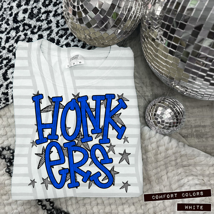 Blue Staggered DTF Print