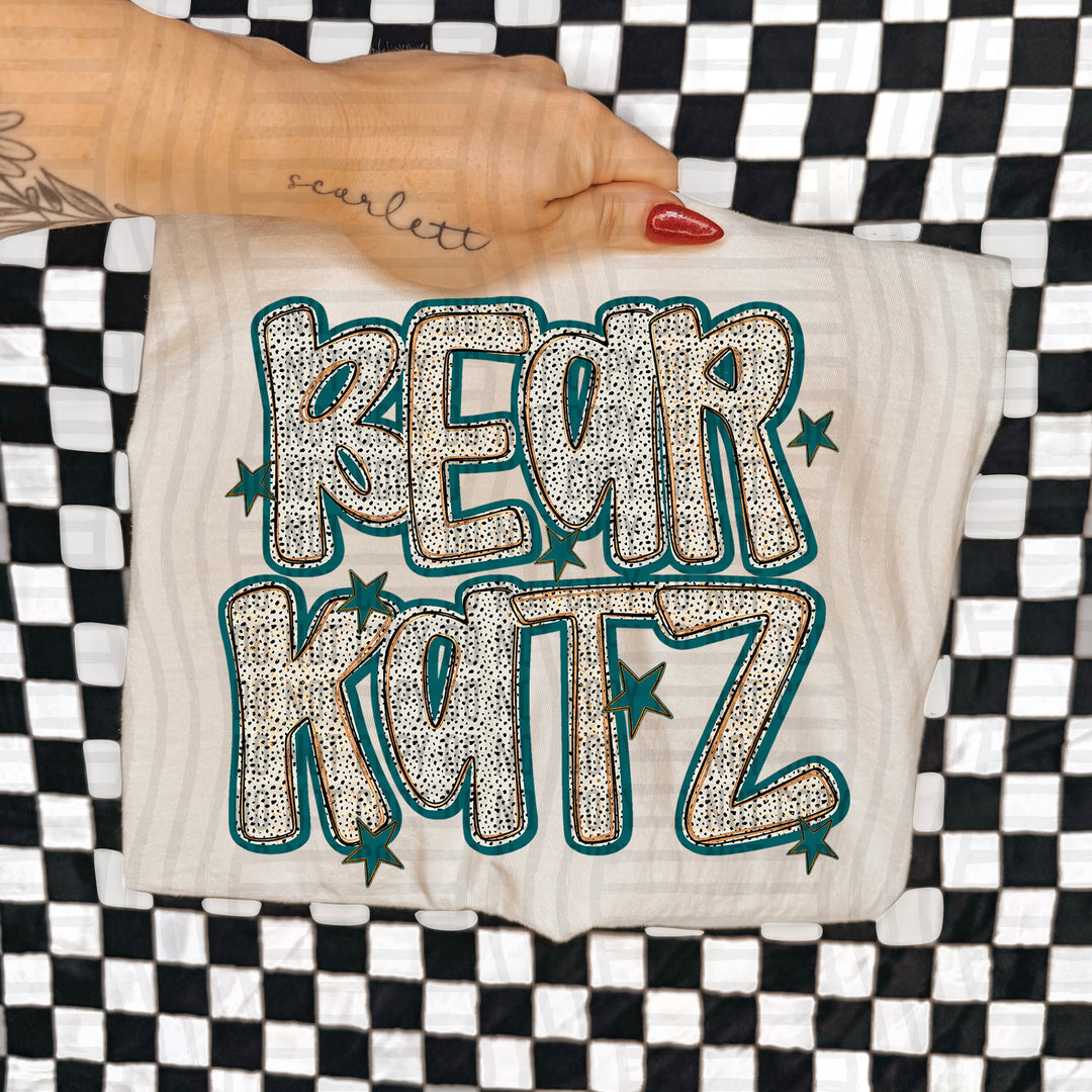 Teal Dotty DTF Print