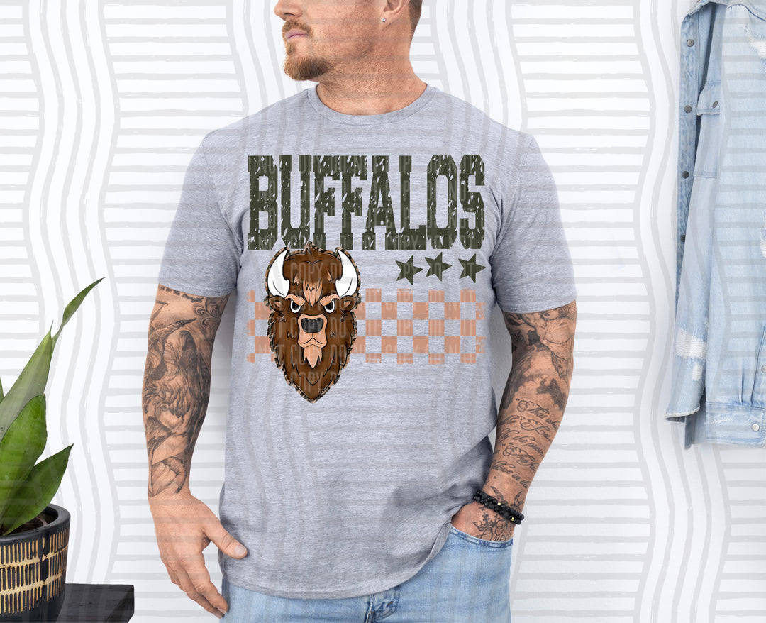 Camo Mascot Heads DTF Print