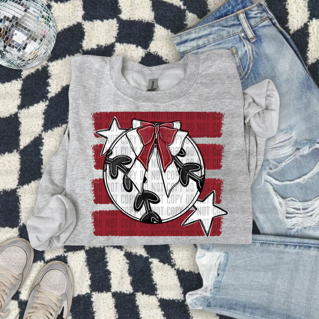 Baseball Bow DTF Print