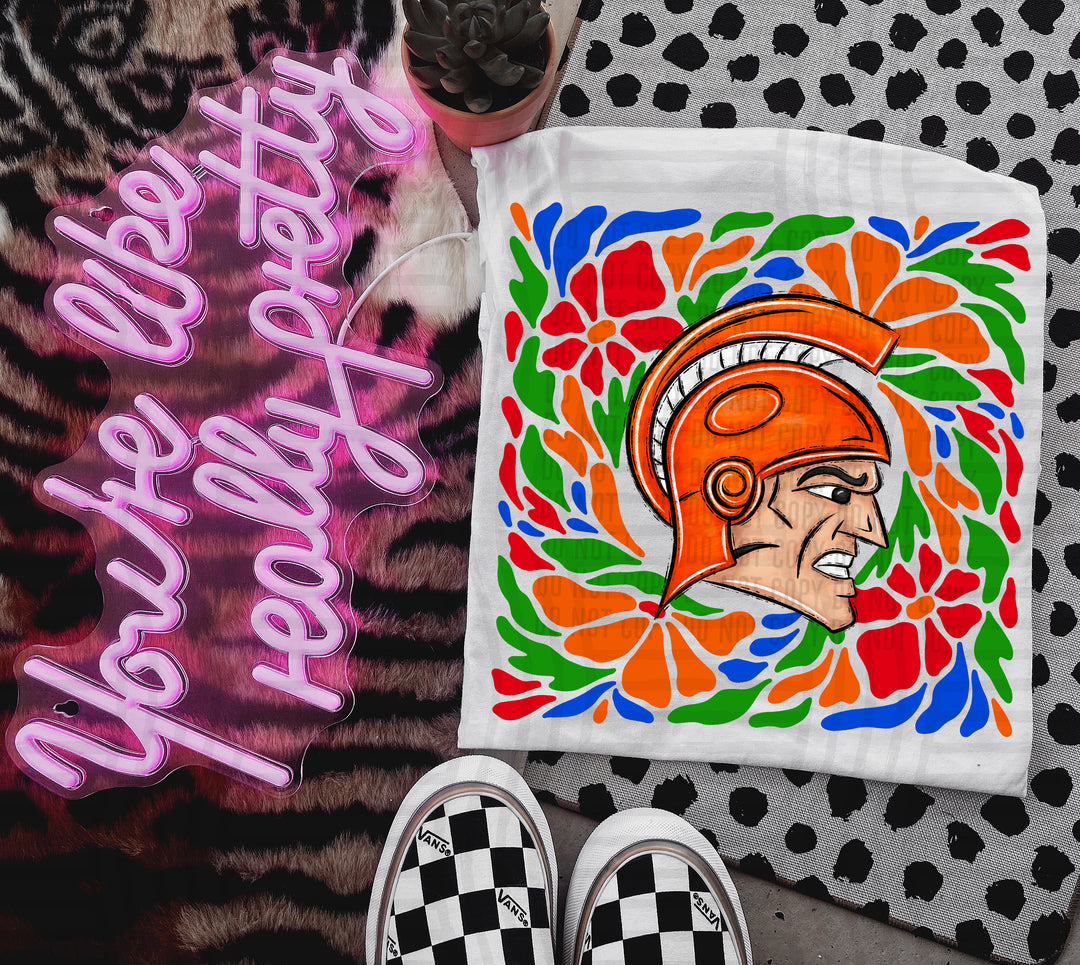 Retro Floral Mascot Heads DTF Print