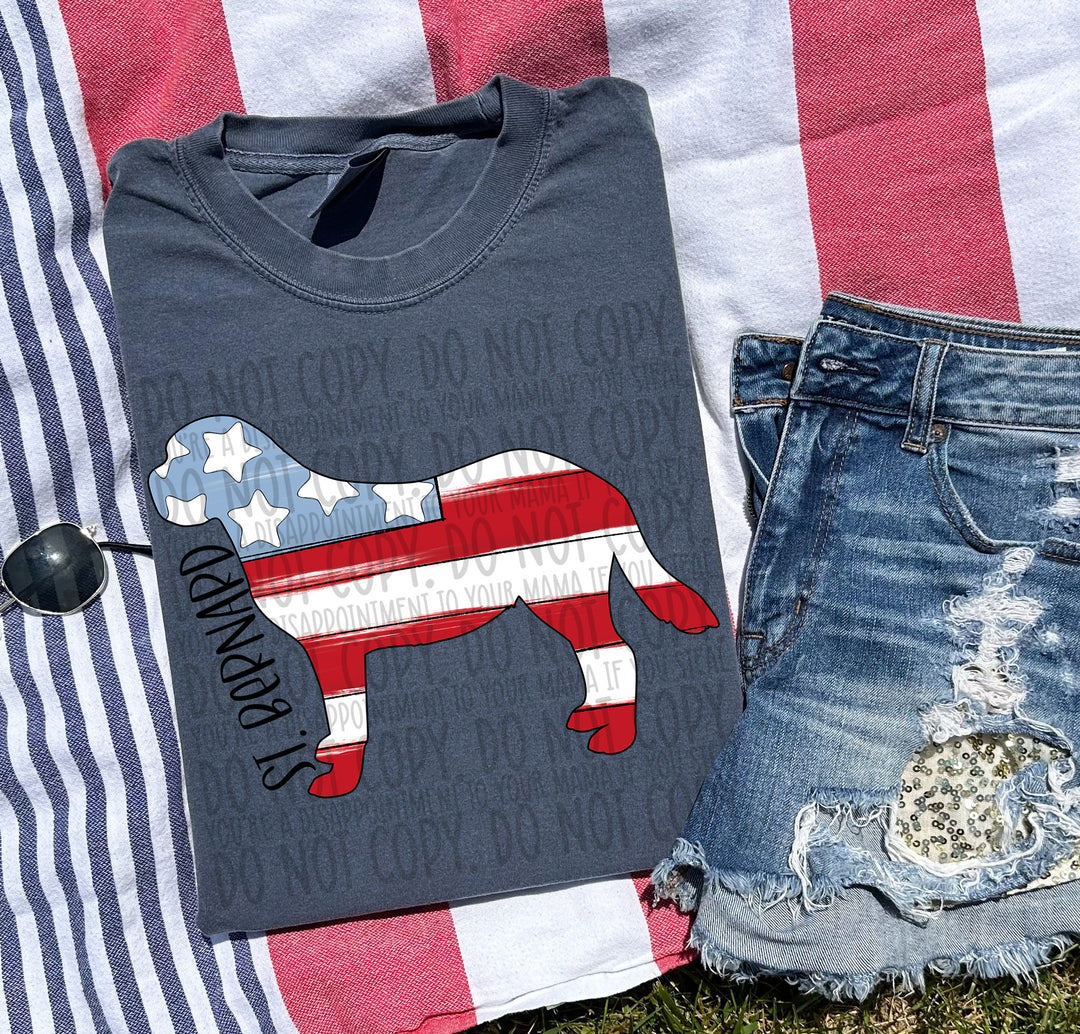 Patriotic Dog Designs Black Text DTF Print