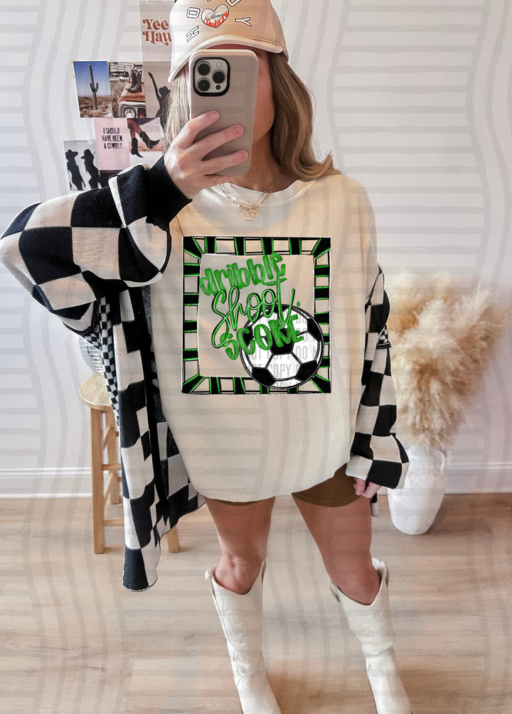 Dribble Shoot Score Soccer DTF Print