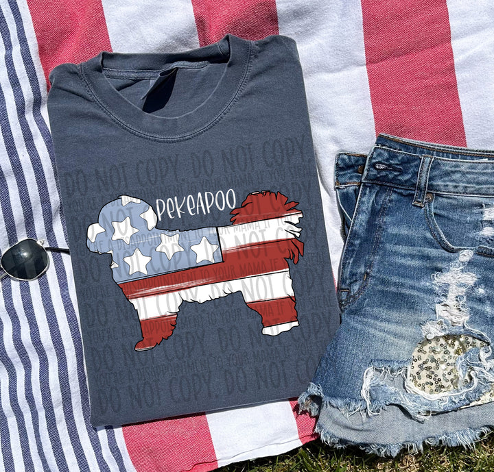 Patriotic Dog Designs White Text DTF Print