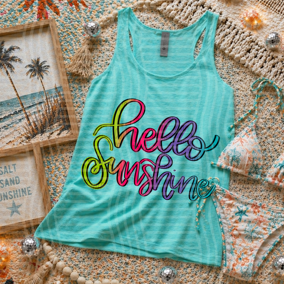 Rainbow Hello Sunshine DTF Print