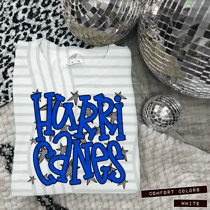 Blue Staggered DTF Print