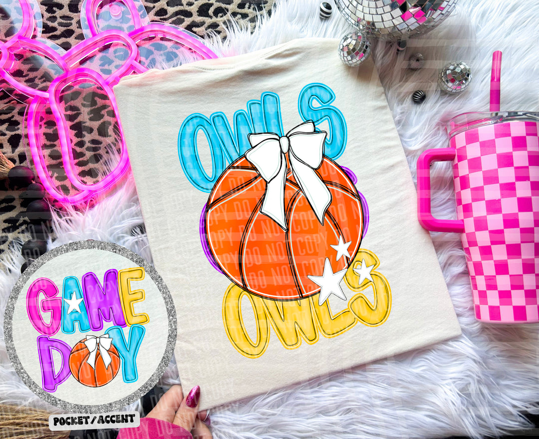 Bright Preppy Basketball DTF Print