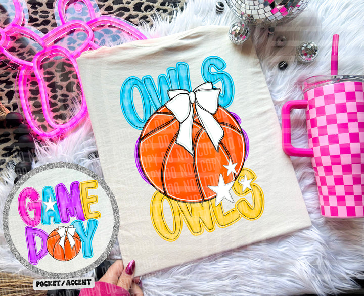 Bright Preppy Basketball DTF Print