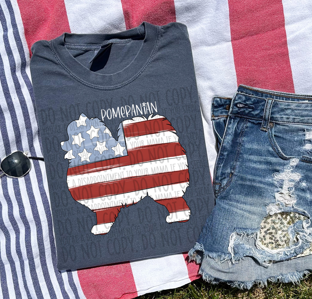Patriotic Dog Designs White Text DTF Print