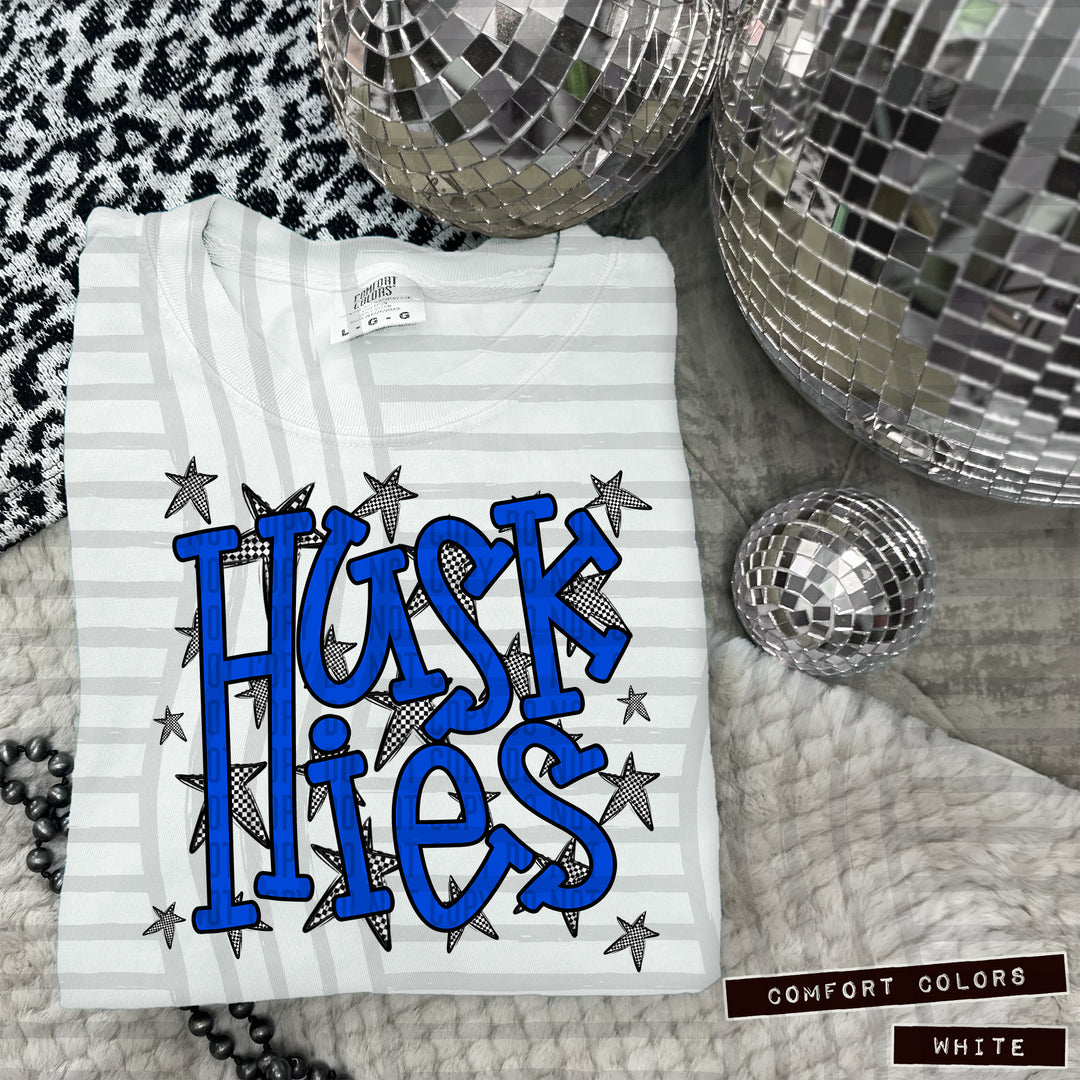 Blue Staggered DTF Print