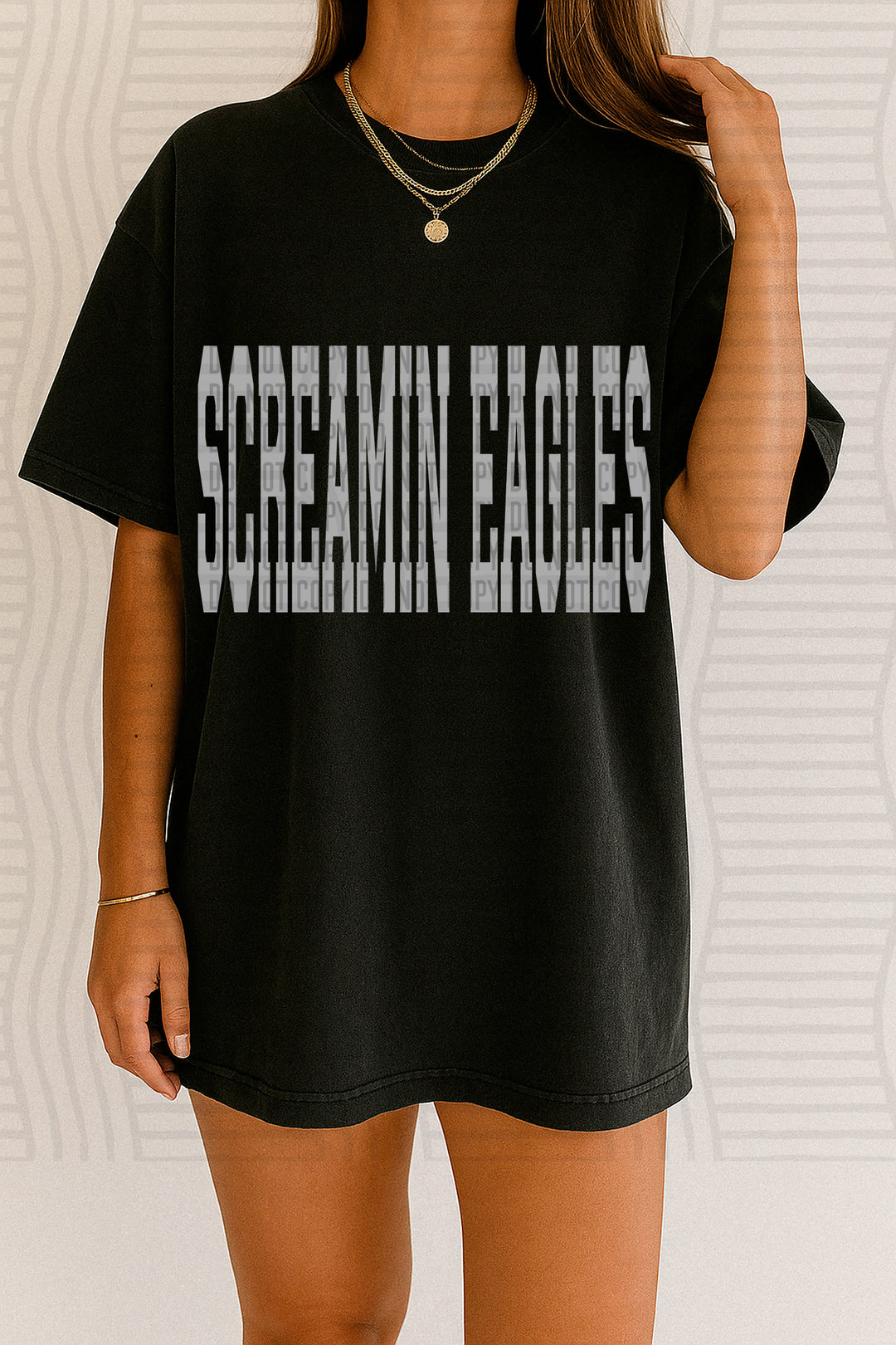 Oversized Stretched Grayscale DTF Print