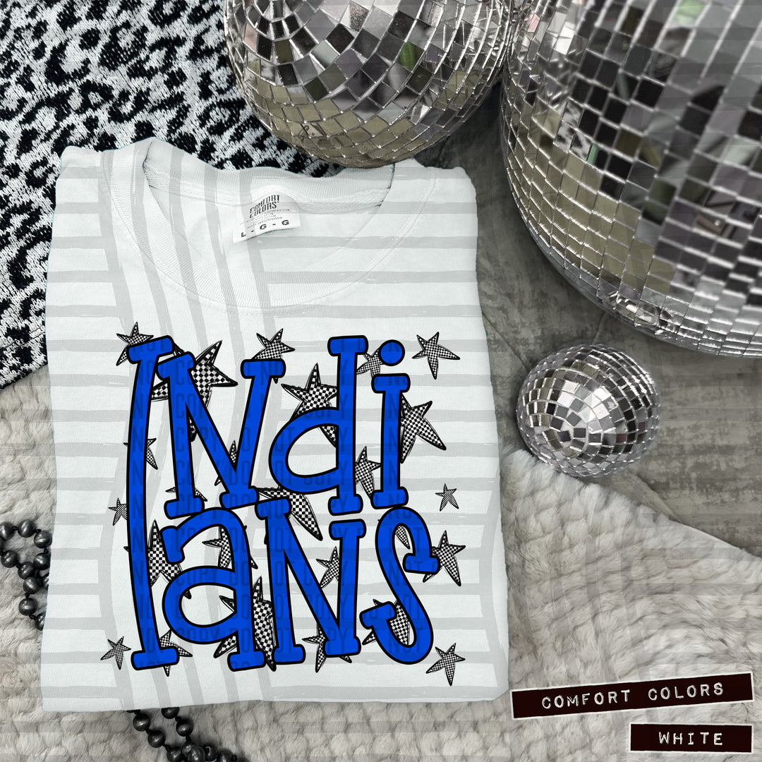 Blue Staggered DTF Print