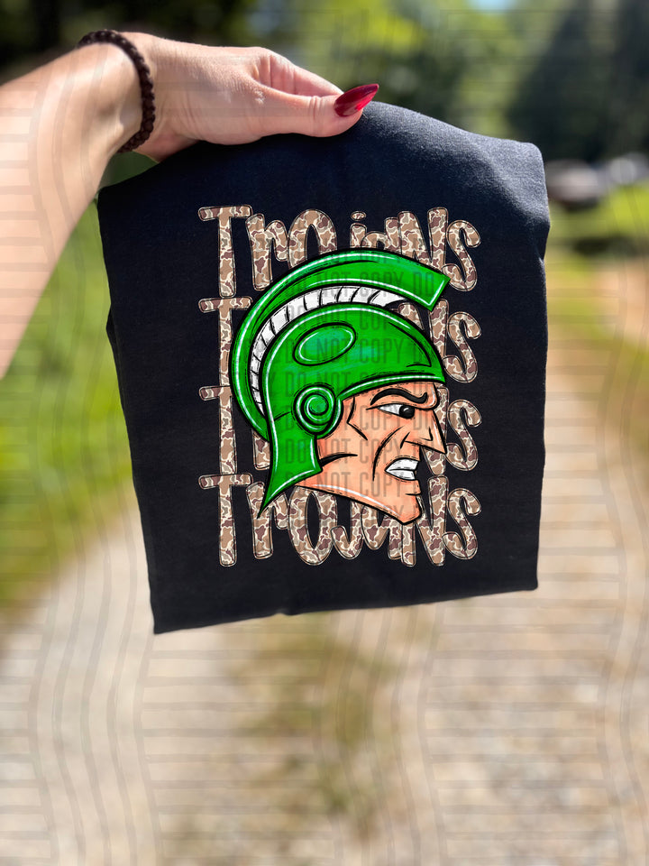 Camo Mascot Heads DTF Print