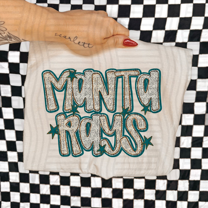 Teal Dotty DTF Print