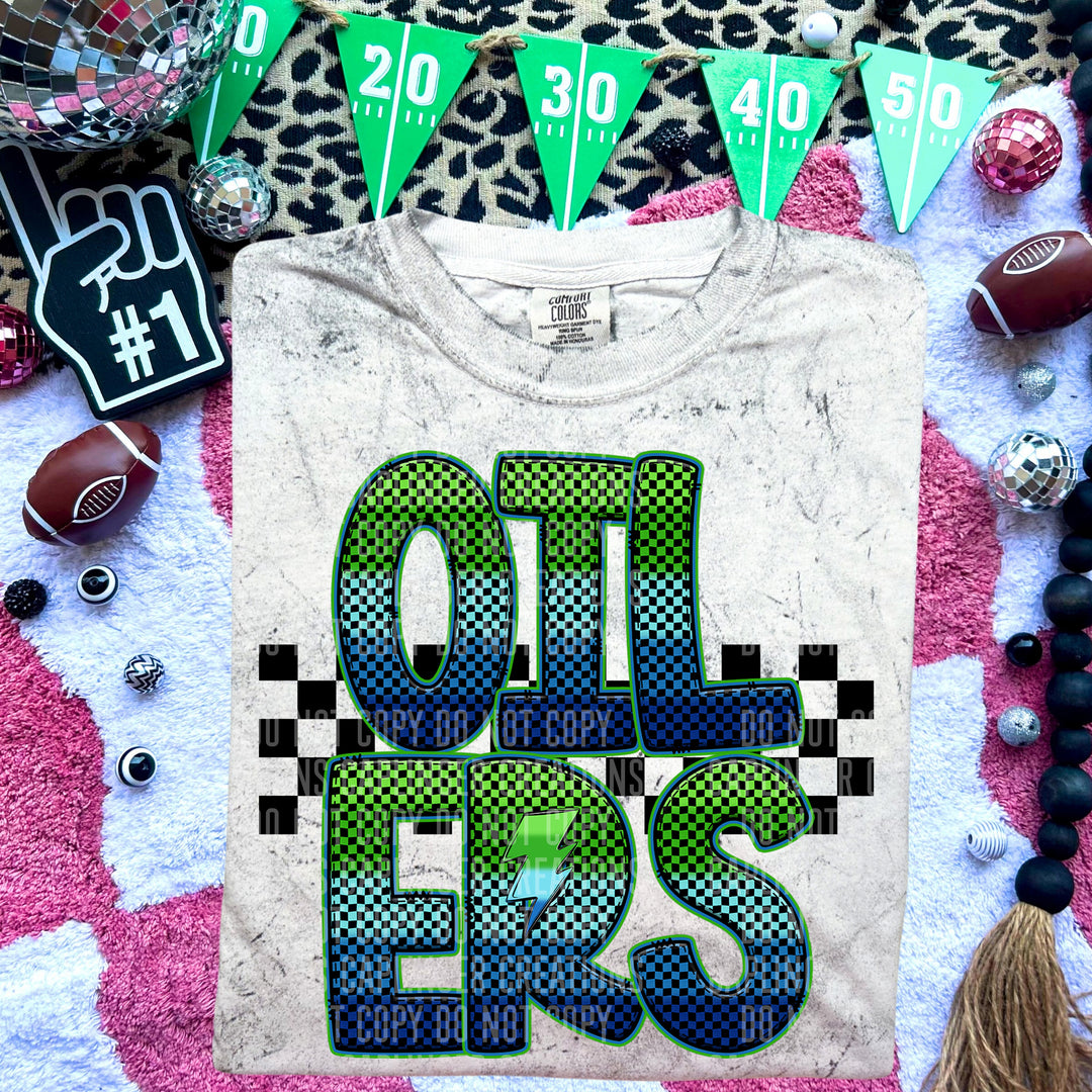 Electric Checks DTF Print