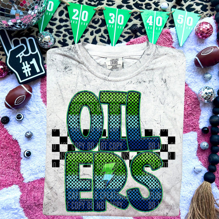 Electric Checks DTF Print