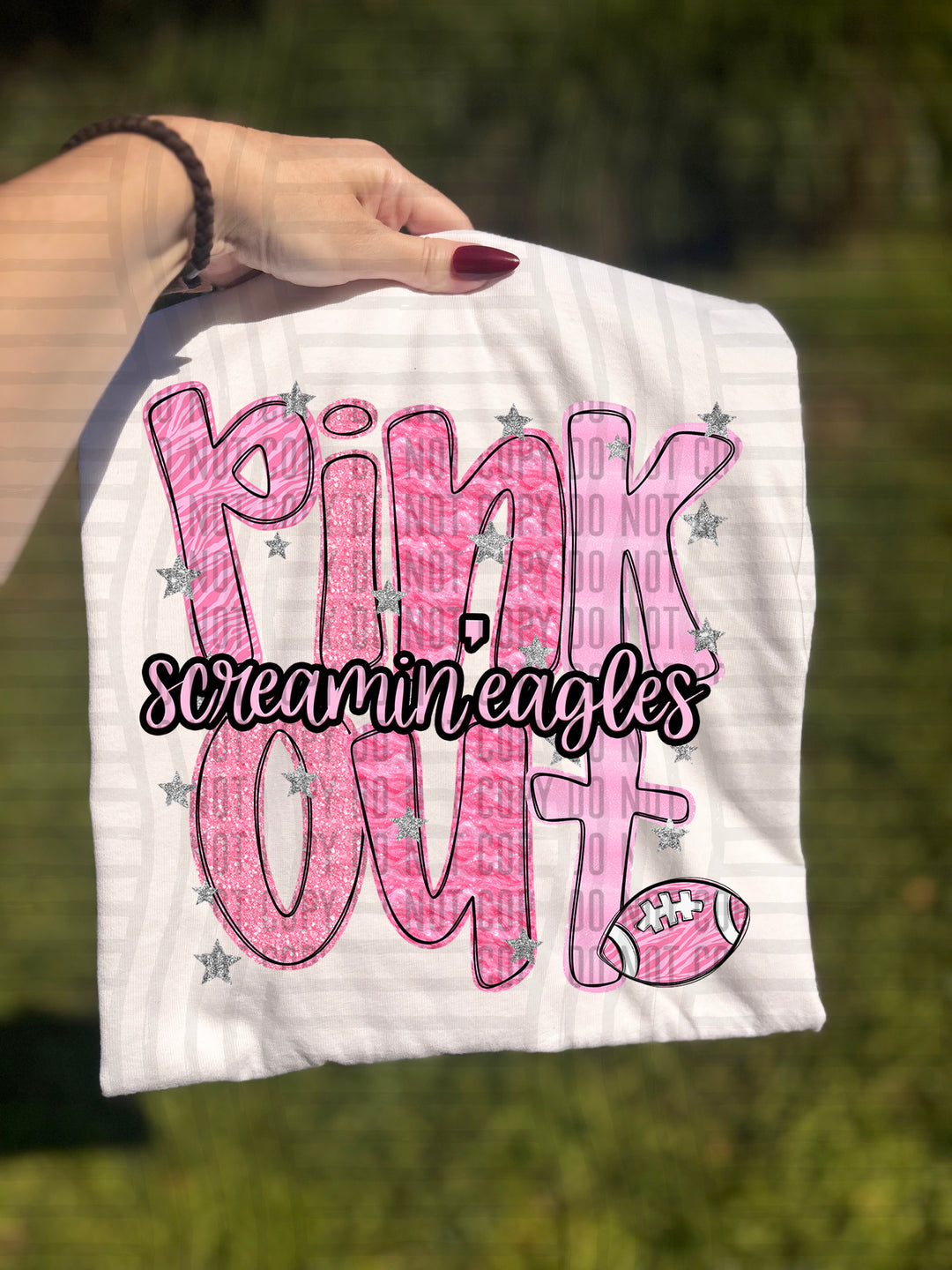 Pink Out Football DTF Print