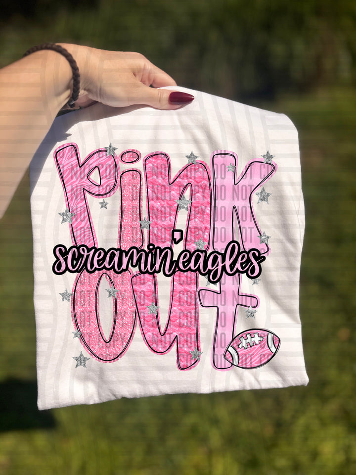 Pink Out Football DTF Print