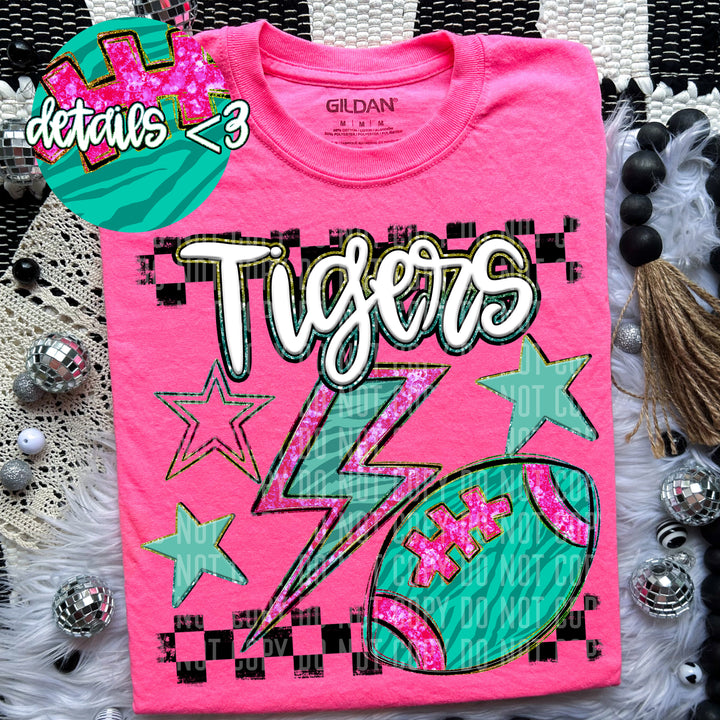 Rainbow Football Bolts DTF Print