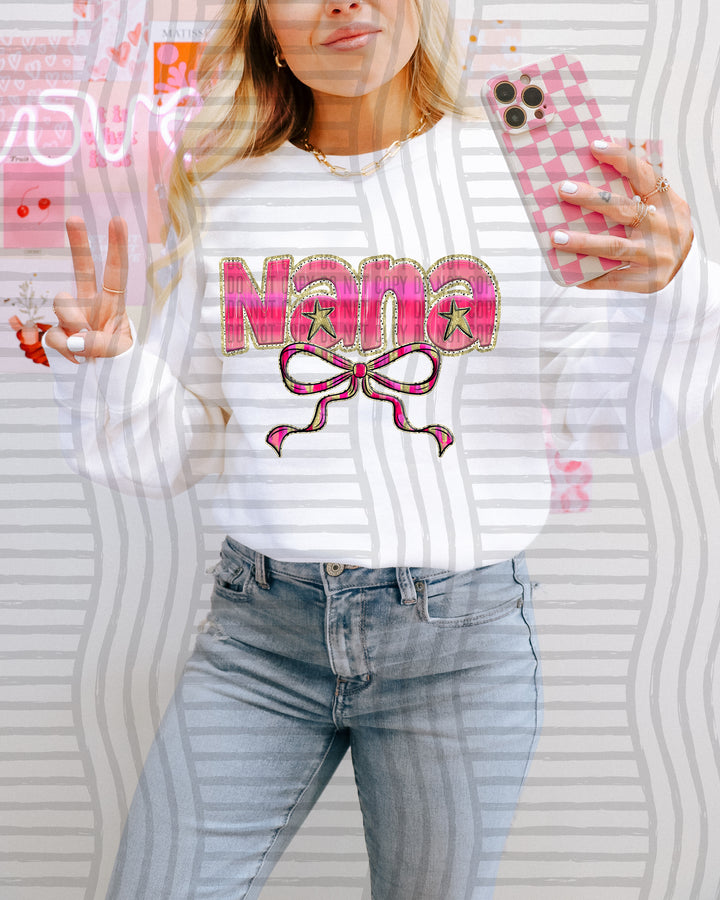 Pink Bow Occupations/Names DTF Print