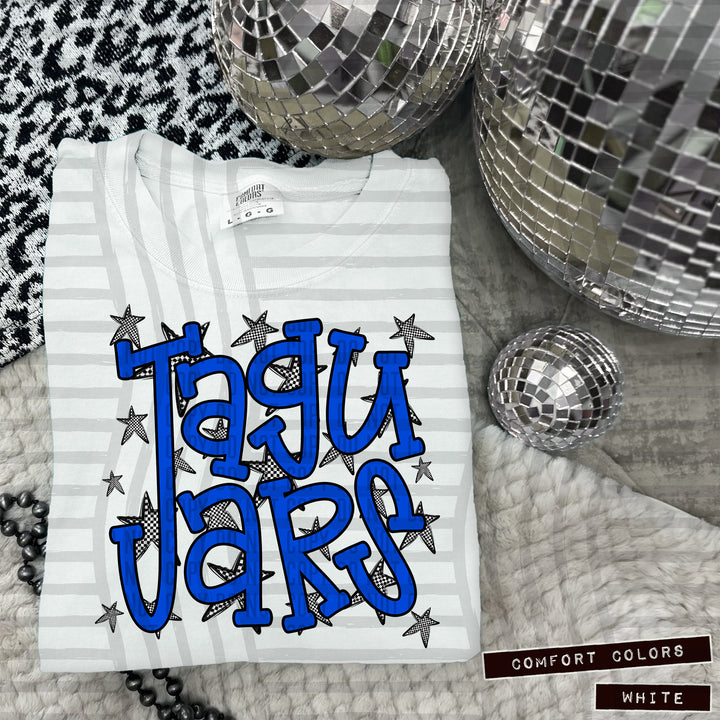 Blue Staggered DTF Print