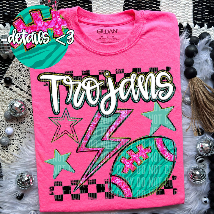 Rainbow Football Bolts DTF Print