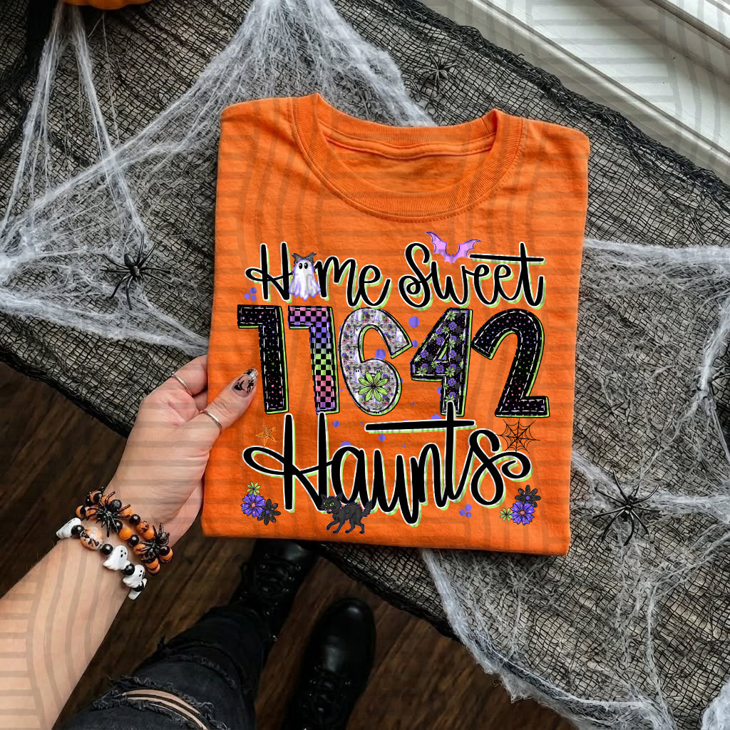 Home Sweet Haunts Zip Codes DTF Print