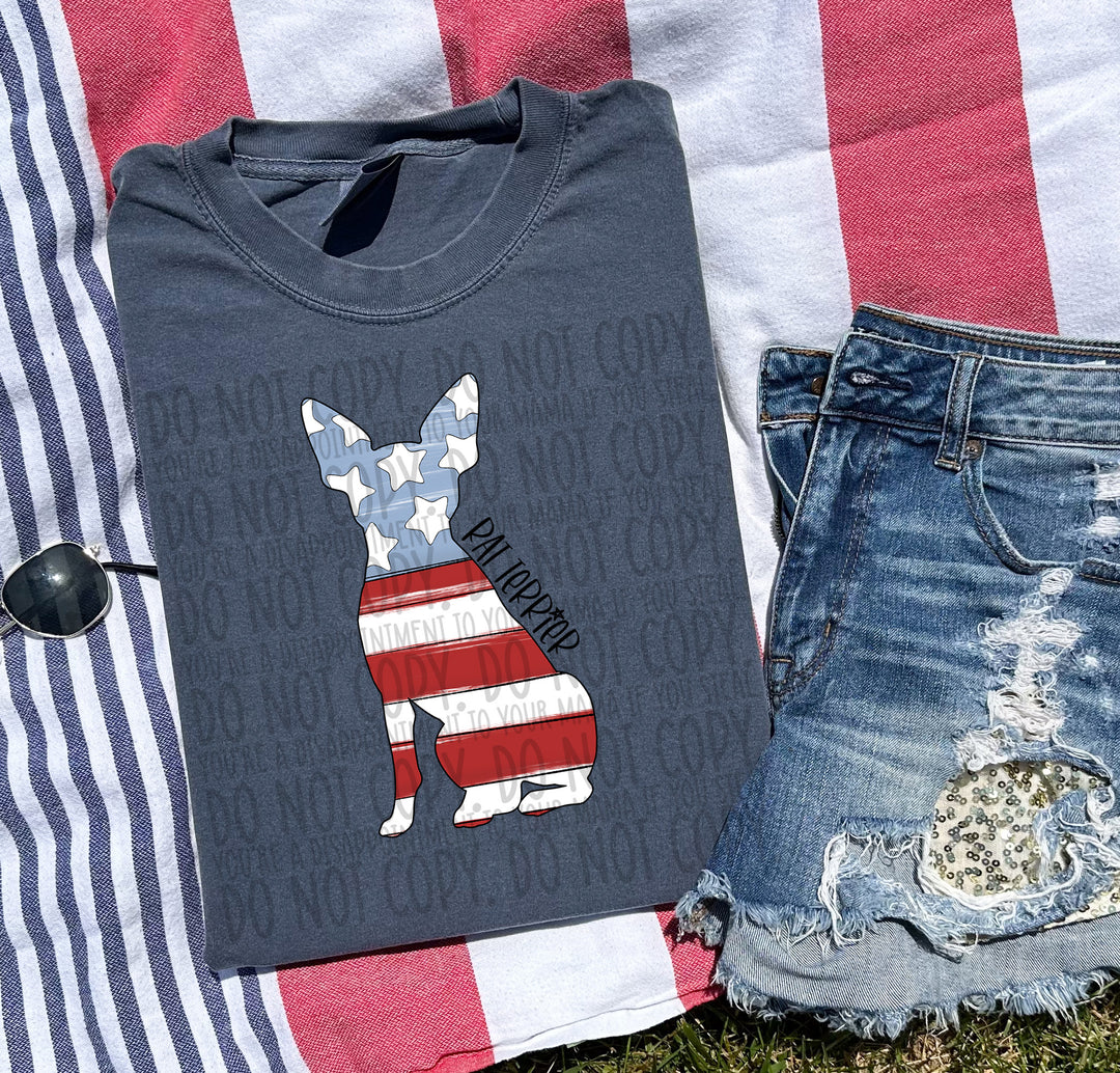 Patriotic Dog Designs Black Text DTF Print