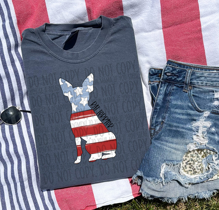 Patriotic Dog Designs Black Text DTF Print