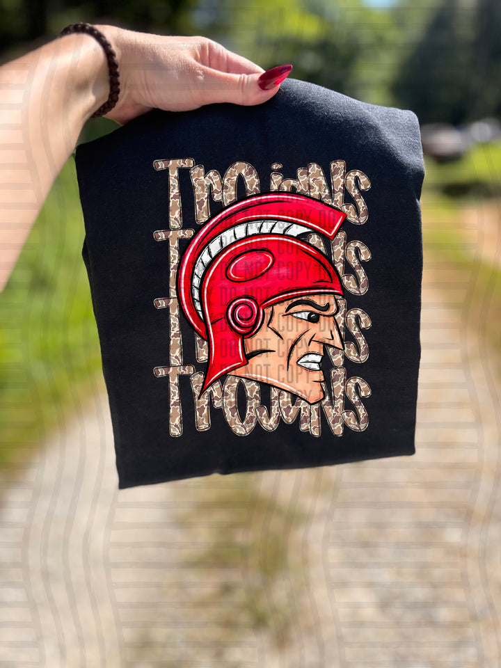 Camo Mascot Heads DTF Print