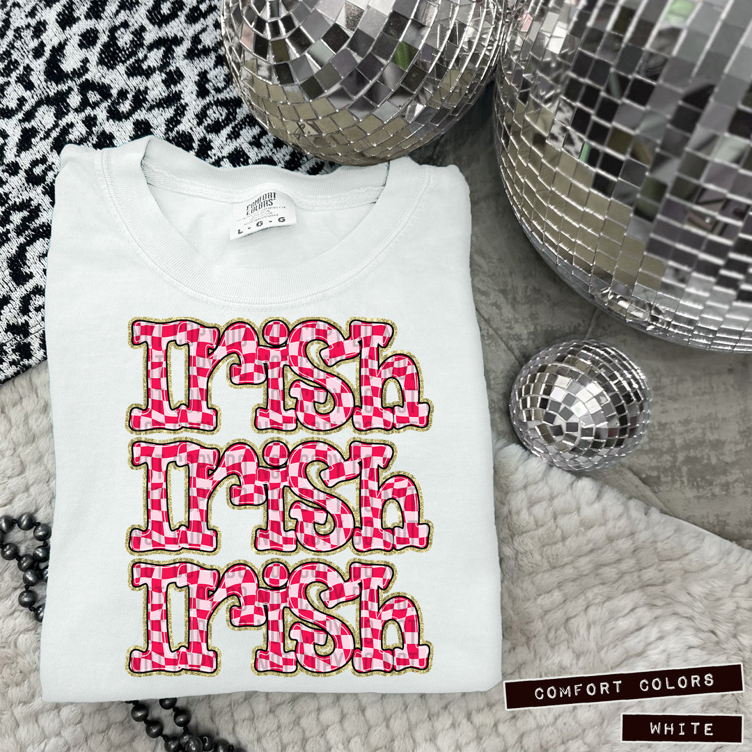 Pink Checks DTF Print