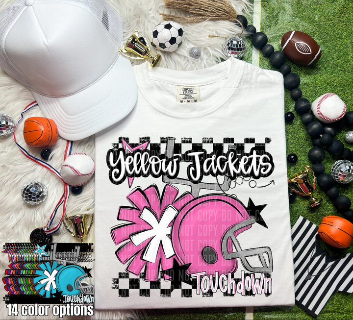 Helmet Pom Mascots Colors Lime DTF Print
