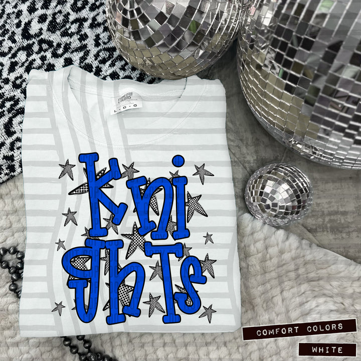 Blue Staggered DTF Print