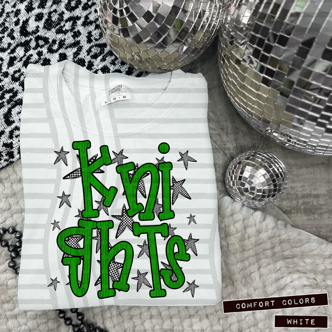 Green Staggered DTF Print