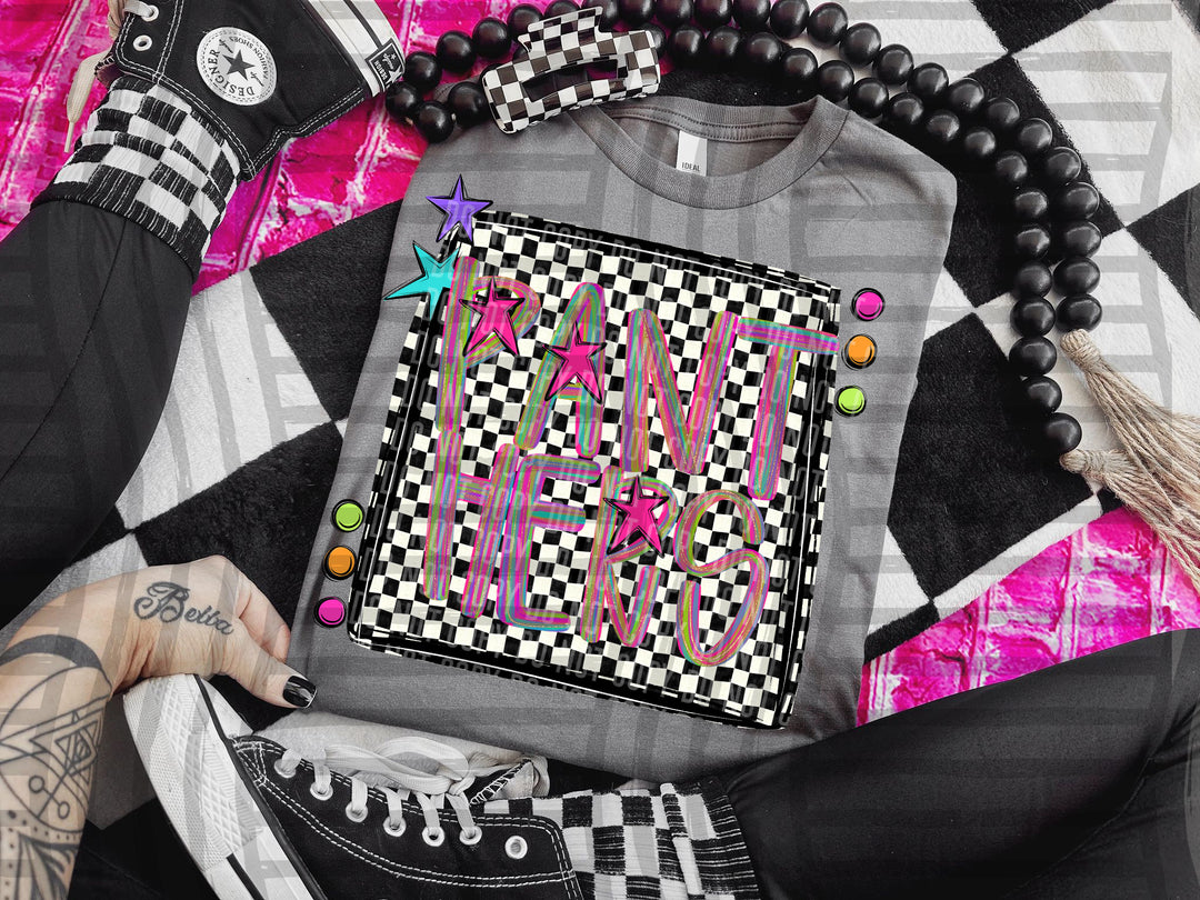 Pink Brushstroke Preppy DTF Print