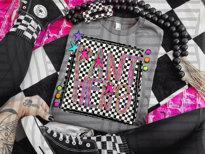 Pink Brushstroke Preppy DTF Print